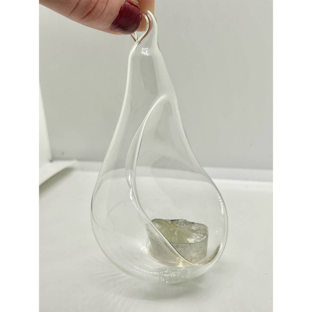 Set Of 2 Glass Diffuser Teardrop Christmas Ornament Essential Oils Decor Home